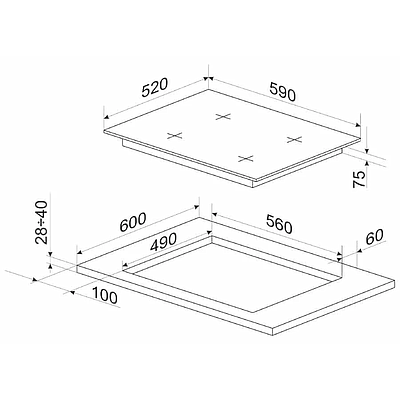 Built-In Hob Hansa BHKS610505 Black