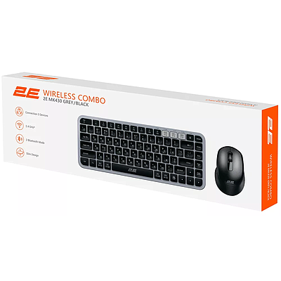 2 In 1 Wireless Keyboard 2E MK430 With Mouse - Grey + Black