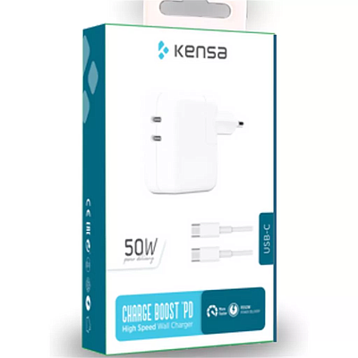 Wall Charger Kensa PW-303 With Cable Type-C 50W - White