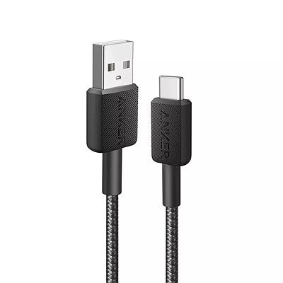 USB-A / Anker 322 to USB-C Braided Cable 0.9m (A81H5G11) - Black