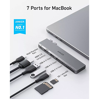 Anker 547 USB-C Hub 7-in-2 for MacBook (A8354) - Gray
