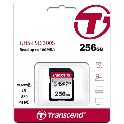 SDXC Memory Card Transcend UHS-I 256GB U3 V30