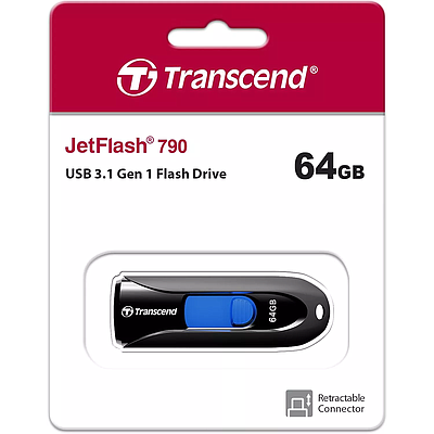 Flash Drive Transcend JetFlash 790 64GB USB 3.1 Gen 1 - Black + Blue
