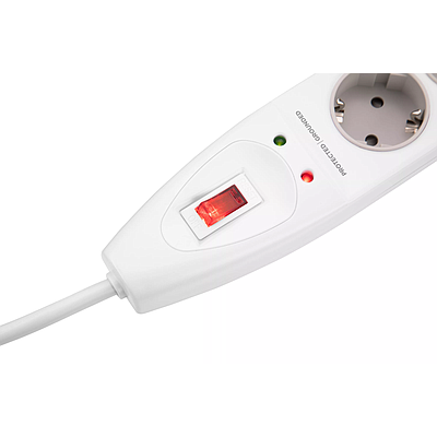 Power Strip with Surge Protector 2E 5xType F 2m - White