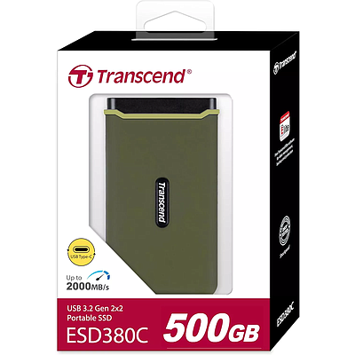 External Portable SSD Transcend 500GB (TS500GESD380C) - Military Green