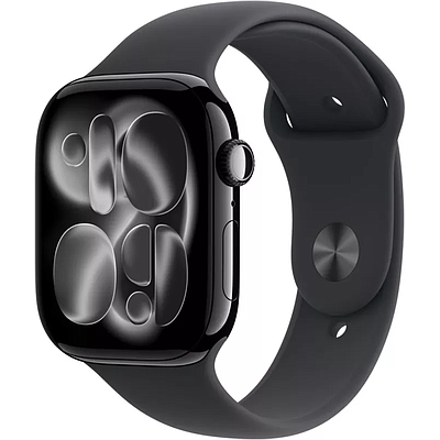 Smartwatch Apple Watch Series 11 GPS 46mm Jet Black Aluminium Case with Black Sport Band (MEUW4RK/A)