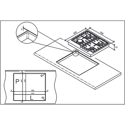 Built-In Hob Krogh KG 609 B Black