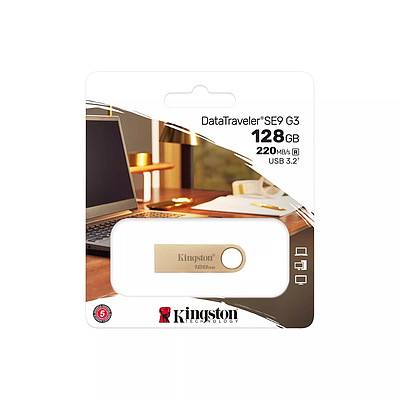 Flash Drive Kingston DataTraveler SE9 128GB (DTSE9G3/128GB) USB 3.2 - Gold