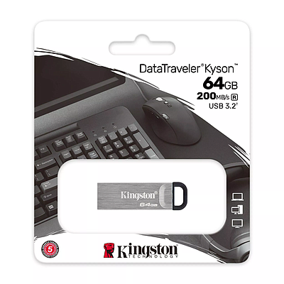 Flash Drive Kingston DataTraveler Kyson 64GB (DTKN/64GB) USB 3.2 - Silver