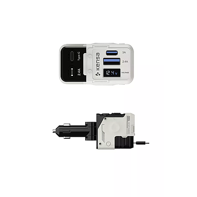 Car Charger Kensa CR-74 66W 2.4A - White + Black