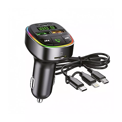Car FM Bluetooth Transmitter Kensa KT-327 And Charger - Black