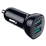 Car Charger Choetech C0051-V5 36W QC 3.0 Dual USB-A - Black
