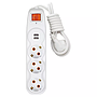 3-Way Power Strip Nilson with 2xUSB Ports (44134115) - White